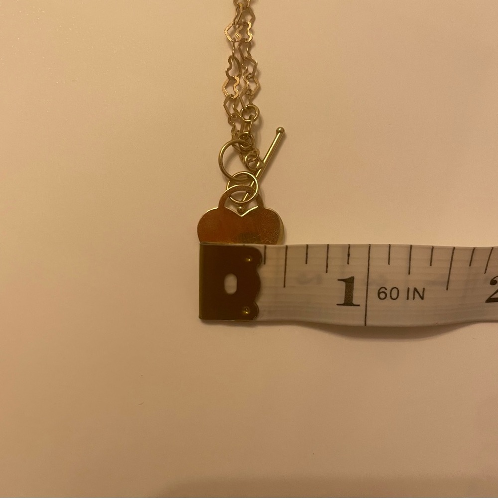 14k gold heart necklace with heart pendant attached - Picture 10 of 10